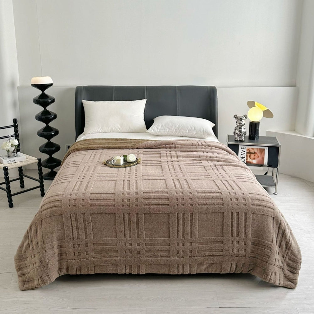 Embossed Grid Double-Layer Microfiber Blanket (All-Season)
