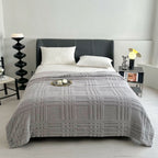Embossed Grid Double-Layer Microfiber Blanket (All-Season)