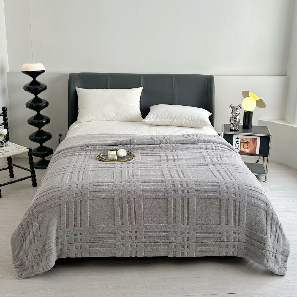 Embossed Grid Double-Layer Microfiber Blanket (All-Season)