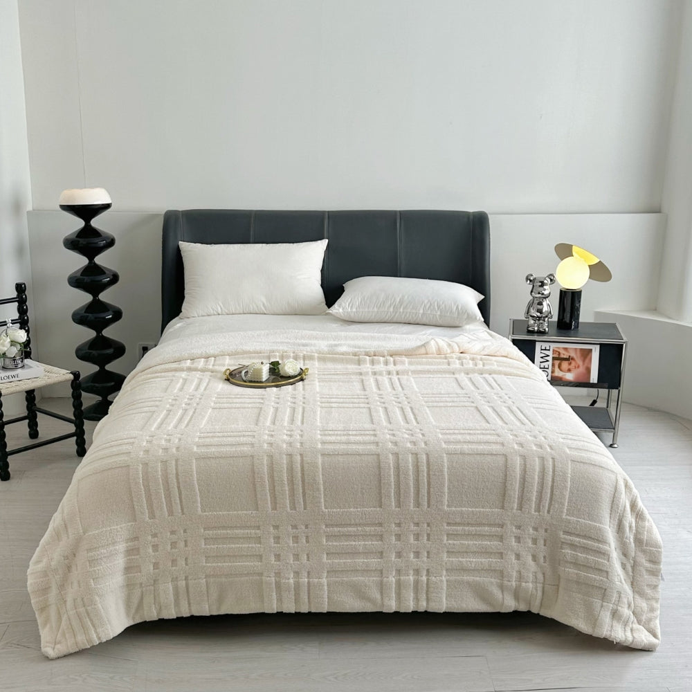 Embossed Grid Double-Layer Microfiber Blanket (All-Season)