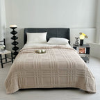 Embossed Grid Double-Layer Microfiber Blanket (All-Season)
