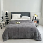 Embossed Grid Double-Layer Microfiber Blanket (All-Season)