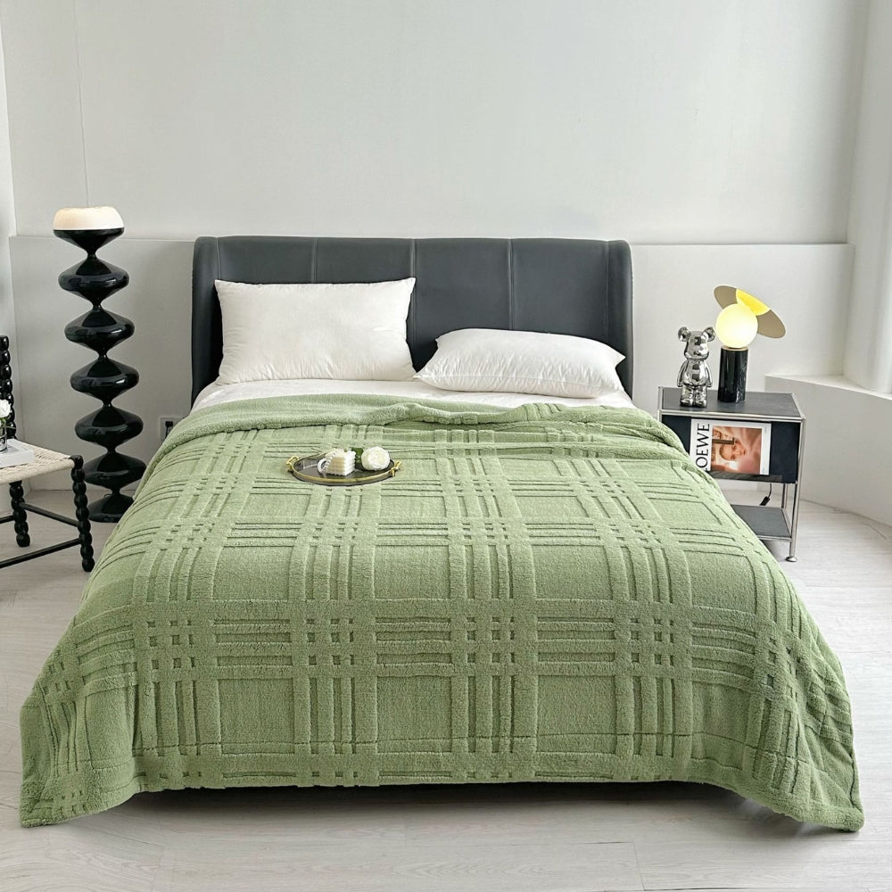 Embossed Grid Double-Layer Microfiber Blanket (All-Season)