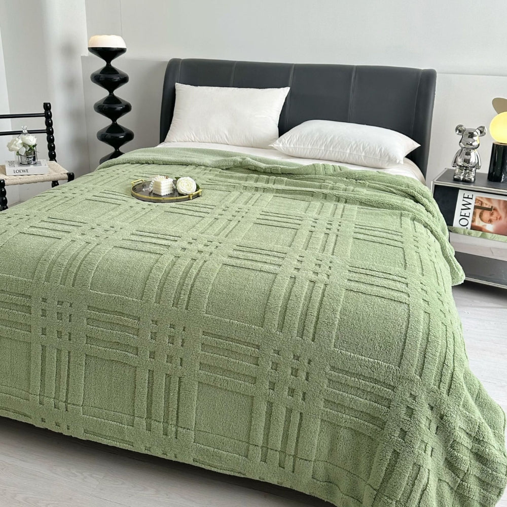Embossed Grid Double-Layer Microfiber Blanket (All-Season)