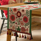 Embroidered Floral Microfiber Table Runner (Machine Washable)