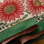 Embroidered Floral Microfiber Table Runner (Machine Washable)