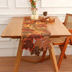 Embroidered Maple Leaf Microfiber Table Runner (Multiple Sizes)