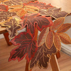 Embroidered Maple Leaf Microfiber Table Runner (Multiple Sizes)