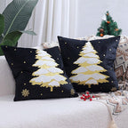 Embroidered Velvet Machine-Washable Cushion Cover (18×18 in)