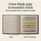 Embroidery Stitch Book Kit 106 Stitches Removable Linen Pages