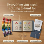 Embroidery Stitch Book Kit 106 Stitches Removable Linen Pages