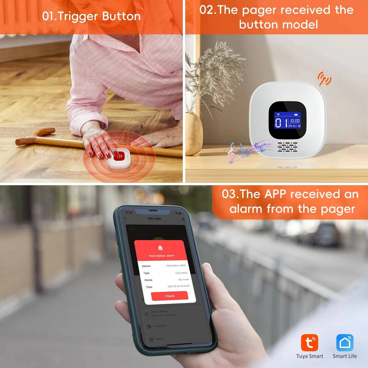 Emergency Button Wearable Waterproof Loud Alarm