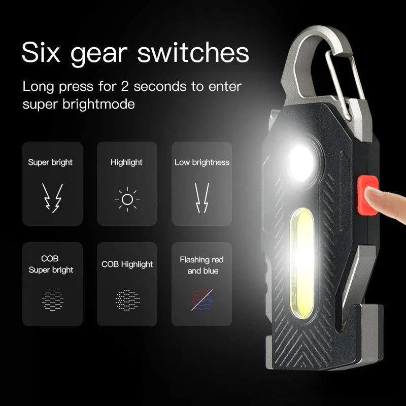 Emergency Light 400 Lumens USB-C Rechargeable Keychain & Survival Tool