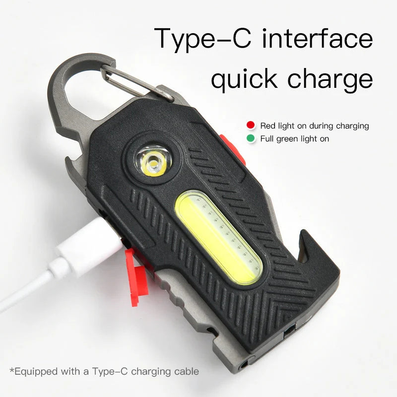 Emergency Light 400 Lumens USB-C Rechargeable Keychain & Survival Tool