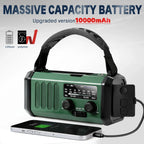 Emergency Radio 10,000mAh Power Bank Solar & Hand Crank