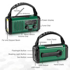 Emergency Radio 10,000mAh Power Bank Solar & Hand Crank