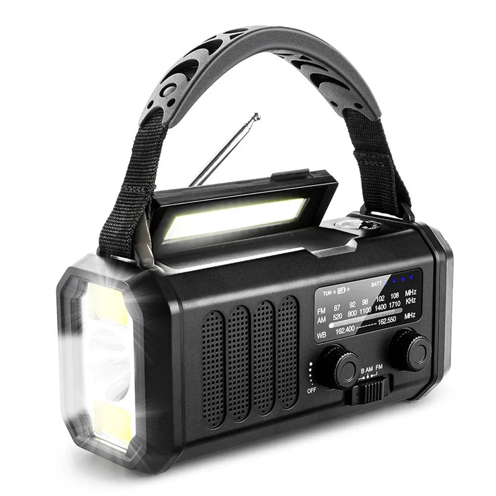 Emergency Radio 10,000mAh Power Bank Solar & Hand Crank