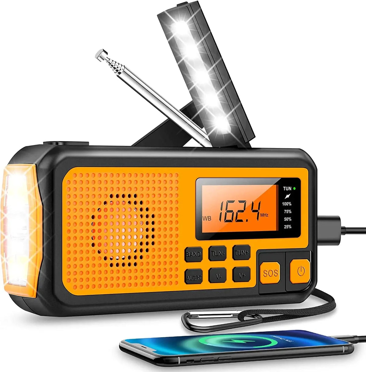Emergency Radio AM/FM Solar & Hand-Crank Power Bank