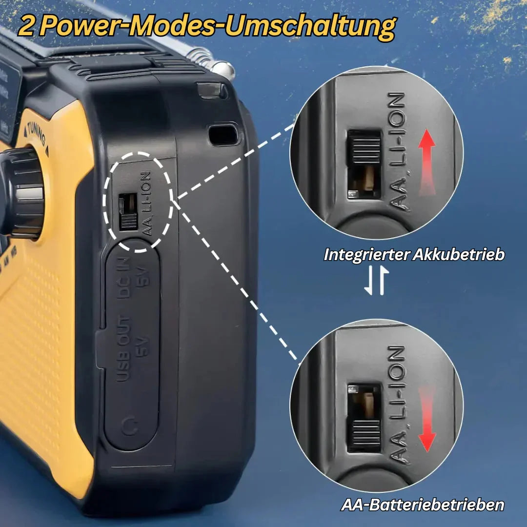Emergency Radio AM/FM Solar & Hand-Crank Power Bank