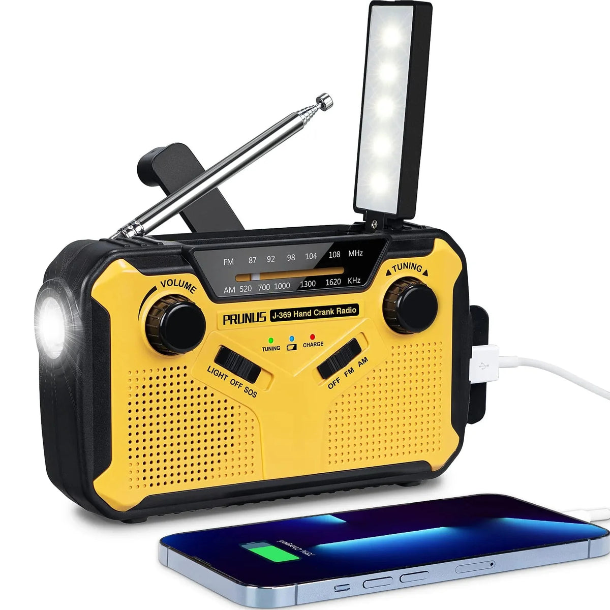 Emergency Radio AM/FM Solar & Hand-Crank Power Bank