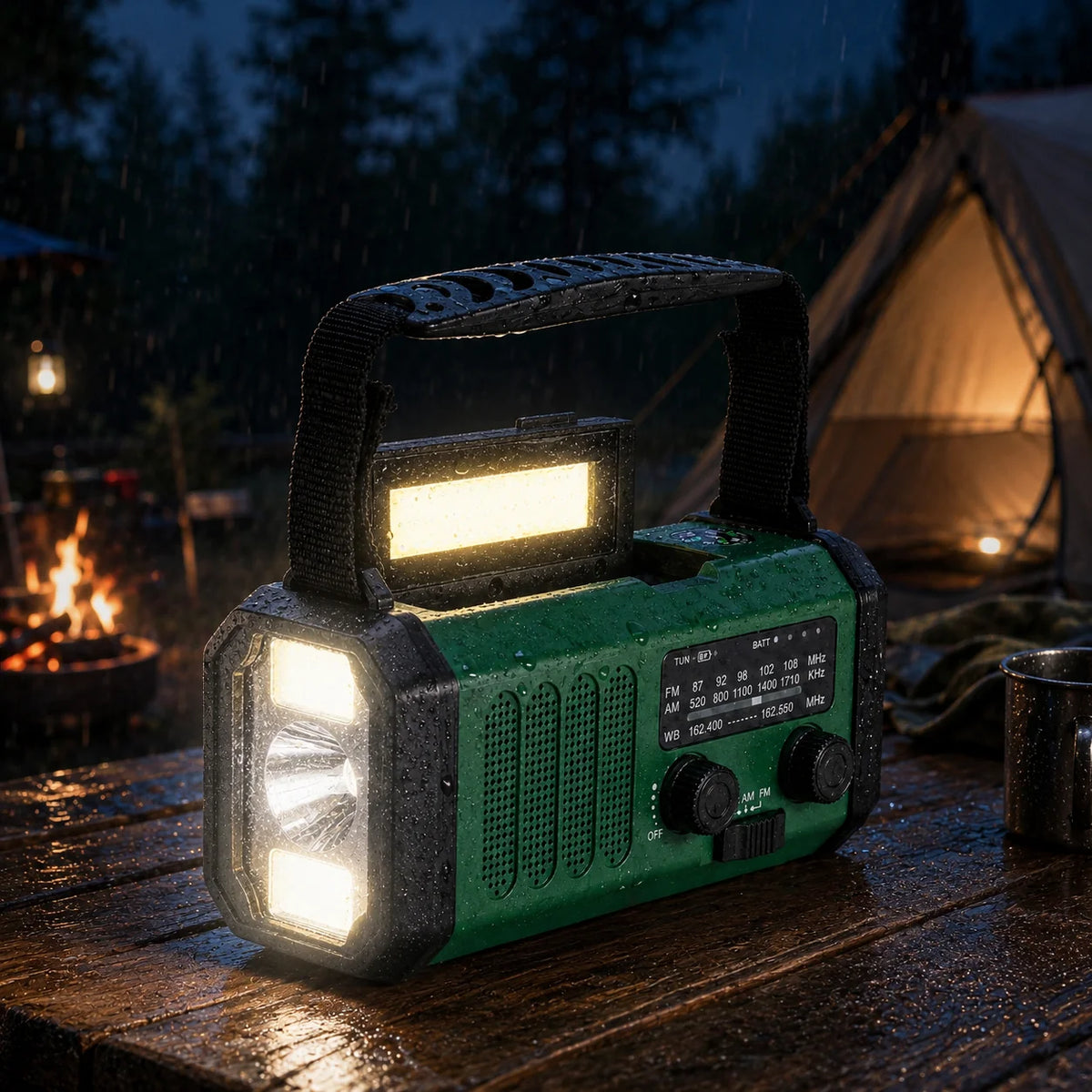 Emergency Radio Hand Crank & Solar Power Bank