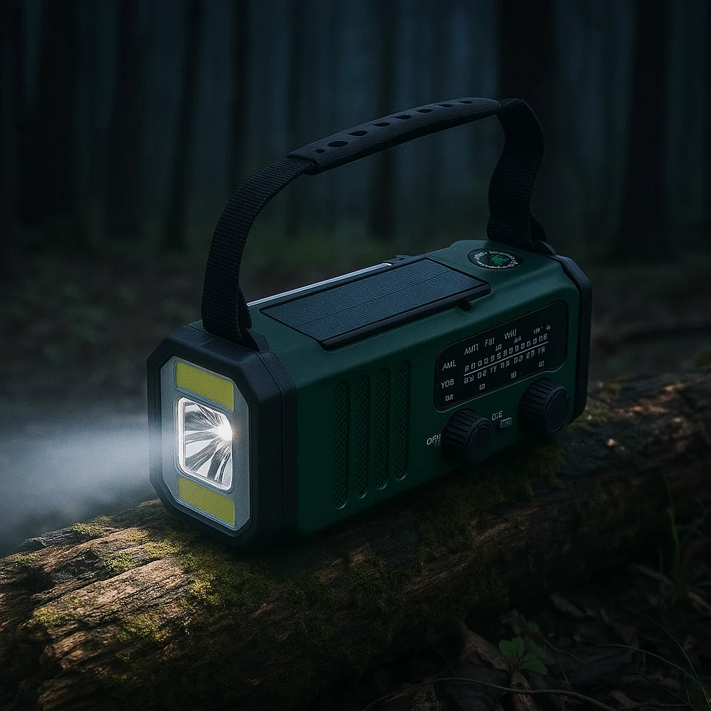Emergency Radio Hand Crank & Solar Power Bank