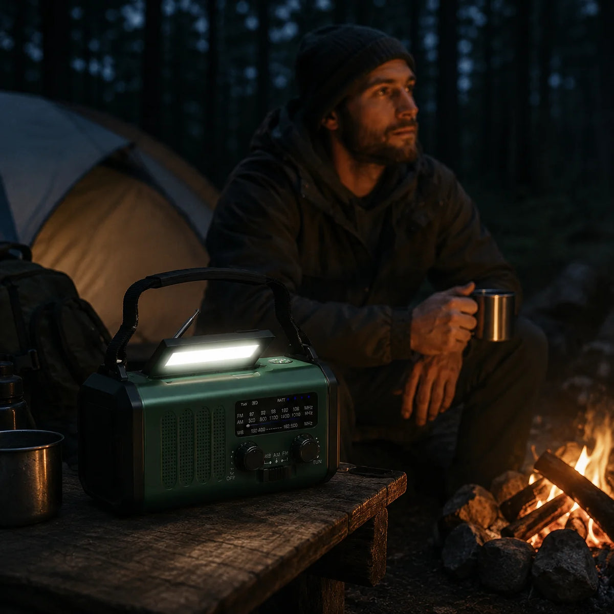 Emergency Radio Hand Crank & Solar Power Bank