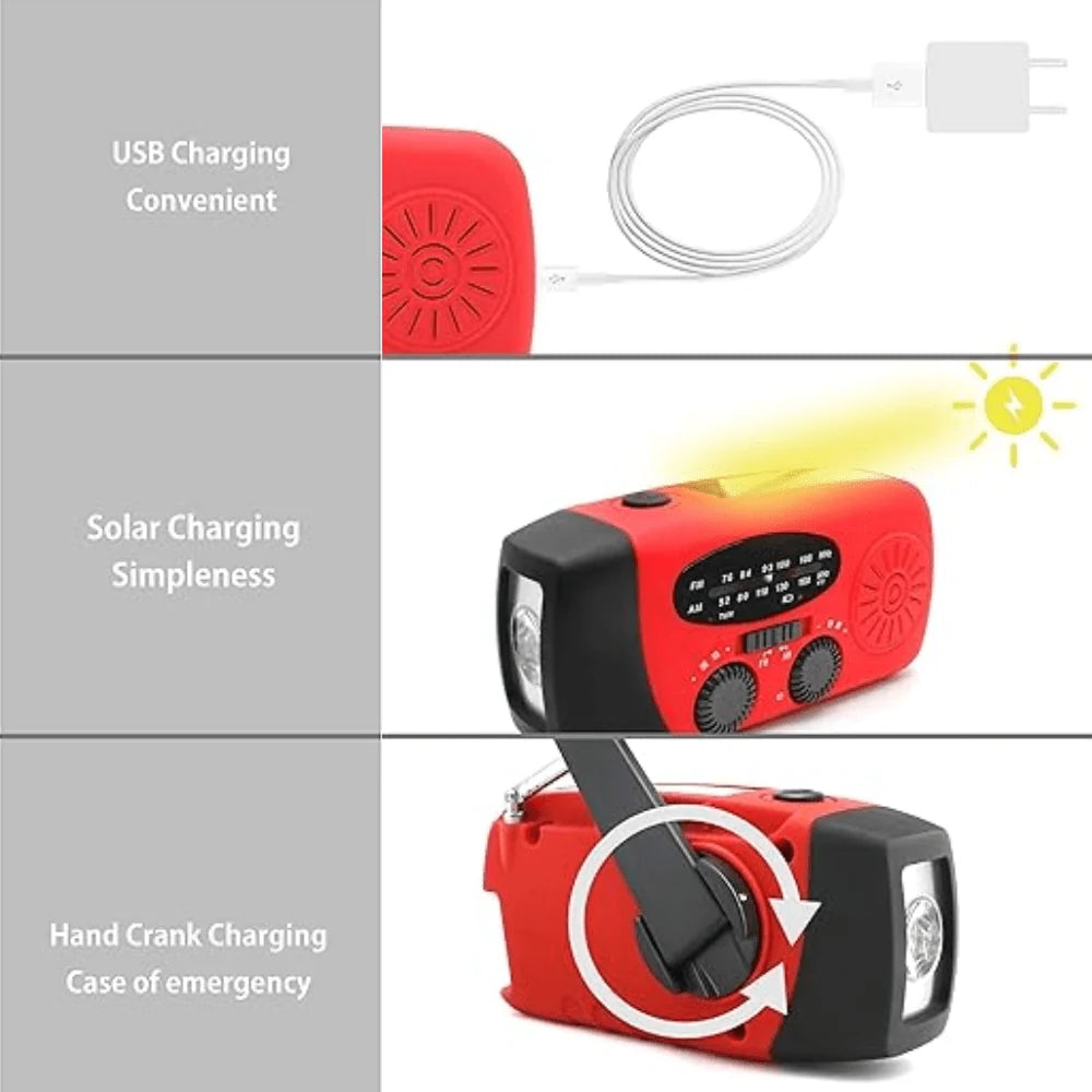 Emergency Radio Hand Crank Solar & USB Charging