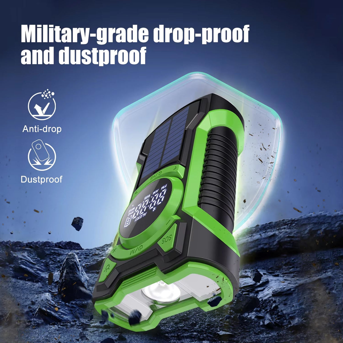 Emergency Radio NOAA Weather Solar, Hand-Crank & USB-C