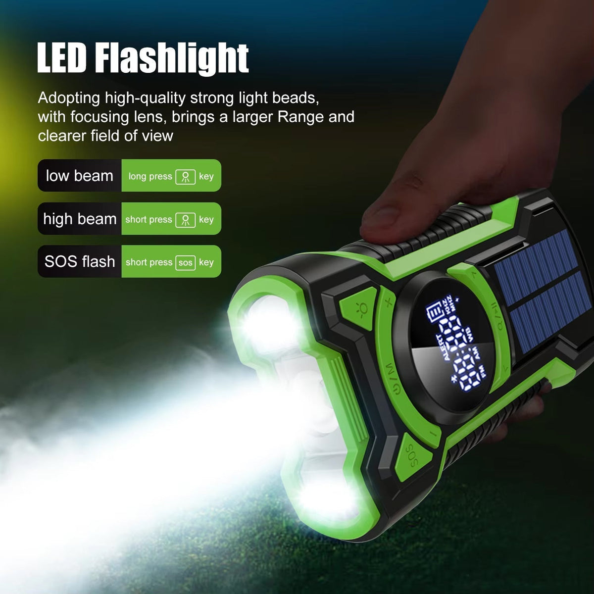 Emergency Radio NOAA Weather Solar, Hand-Crank & USB-C