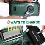 Emergency Radio Solar & Hand-Crank 10,000mAh