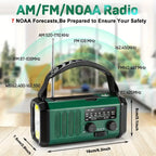Emergency Radio Solar & Hand-Crank 10,000mAh