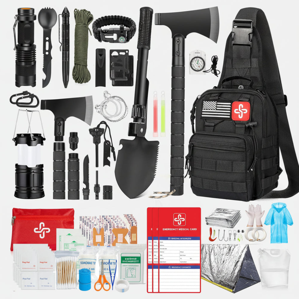 Emergency Survival Kit 262 Piece Crossbody Bag