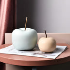 Enamel-Coated Ceramic Apple Sculpture