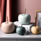 Enamel-Coated Ceramic Apple Sculpture