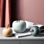 Enamel-Coated Ceramic Apple Sculpture