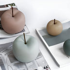 Enamel-Coated Ceramic Apple Sculpture