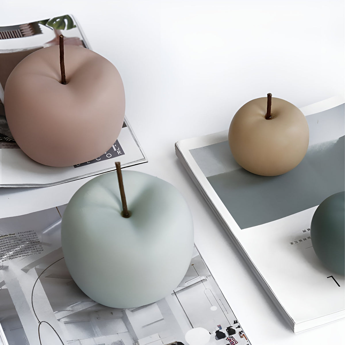Enamel-Coated Ceramic Apple Sculpture