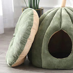 Enclosed Pet Bed Plush-Lined Machine-Washable