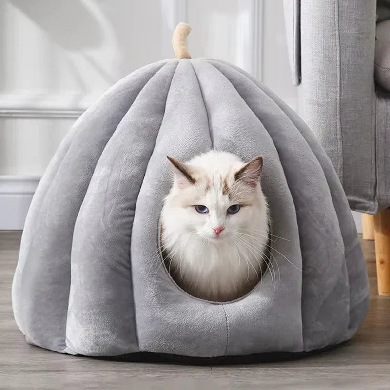 Enclosed Pet Bed Plush-Lined Machine-Washable