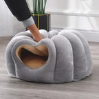 Enclosed Pet Bed Plush-Lined Machine-Washable