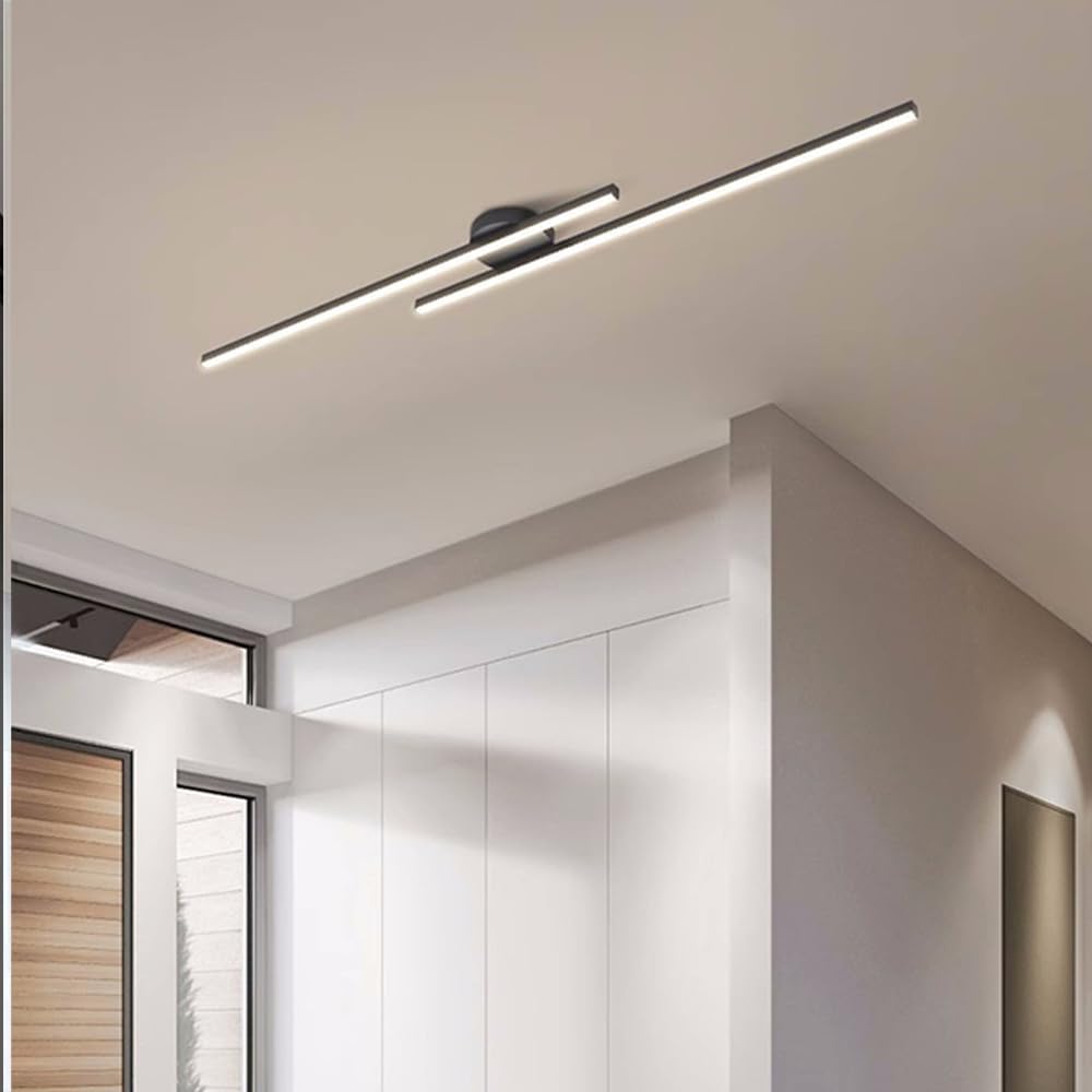 Energy-Efficient Aluminum LED Semi-Flush Ceiling Light (Dimmable Remote Control)