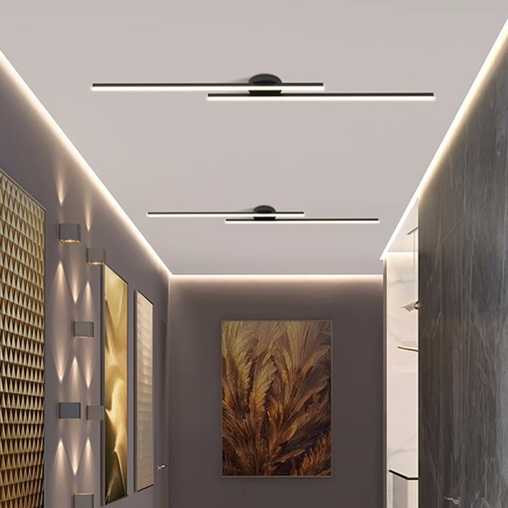 Energy-Efficient Aluminum LED Semi-Flush Ceiling Light (Dimmable Remote Control)