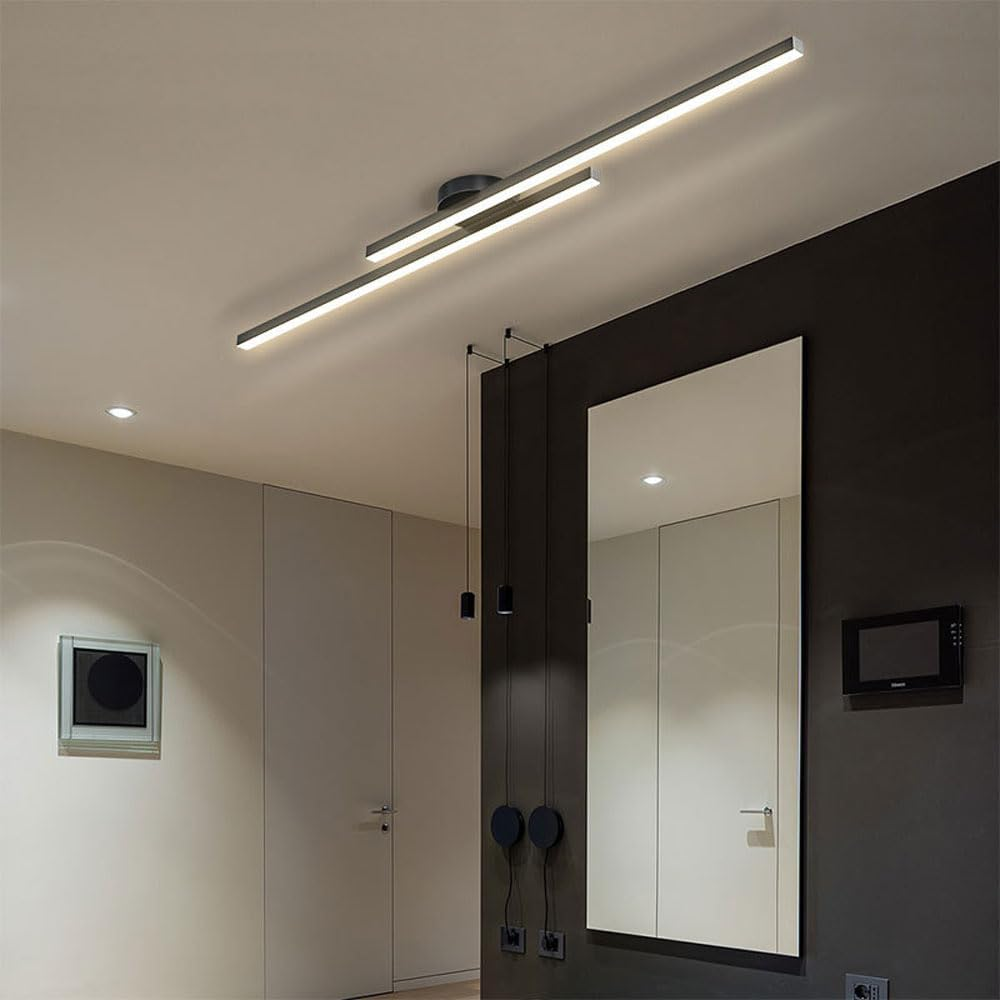 Energy-Efficient Aluminum LED Semi-Flush Ceiling Light (Dimmable Remote Control)