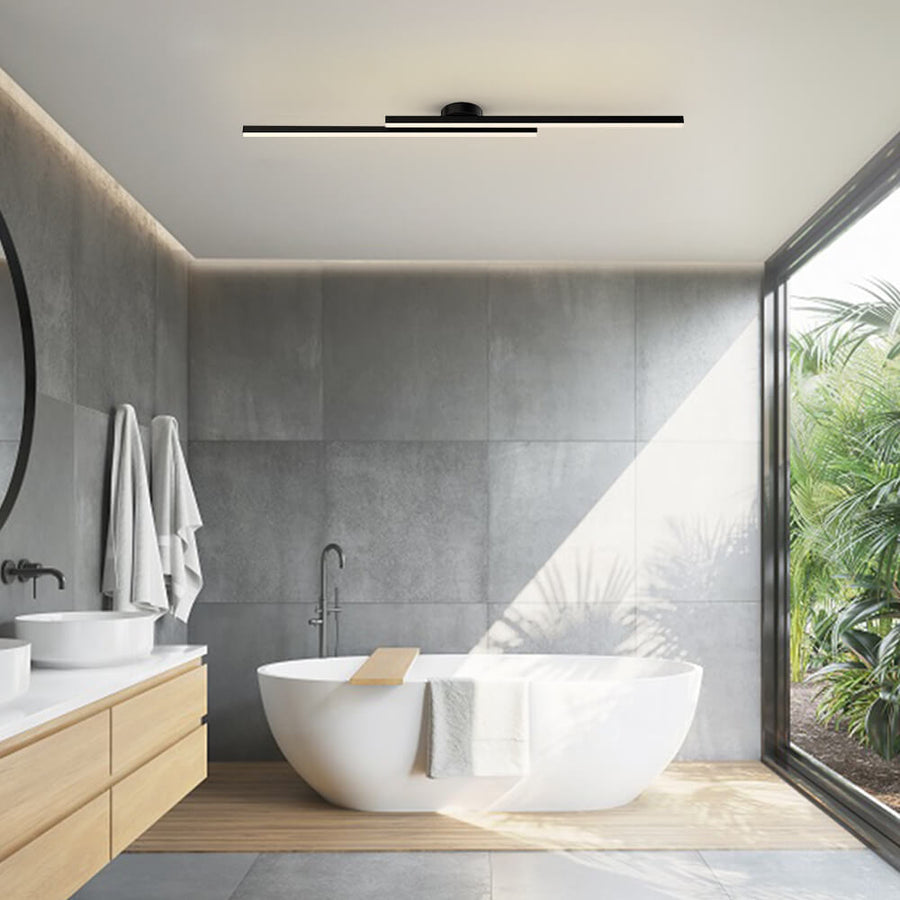Energy-Efficient Aluminum LED Semi-Flush Ceiling Light (Dimmable Remote Control)