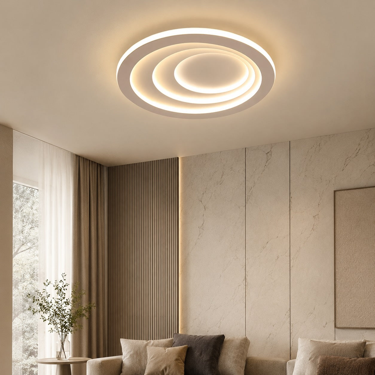 Energy-Efficient LED Geometric Acrylic Flush Mount Light