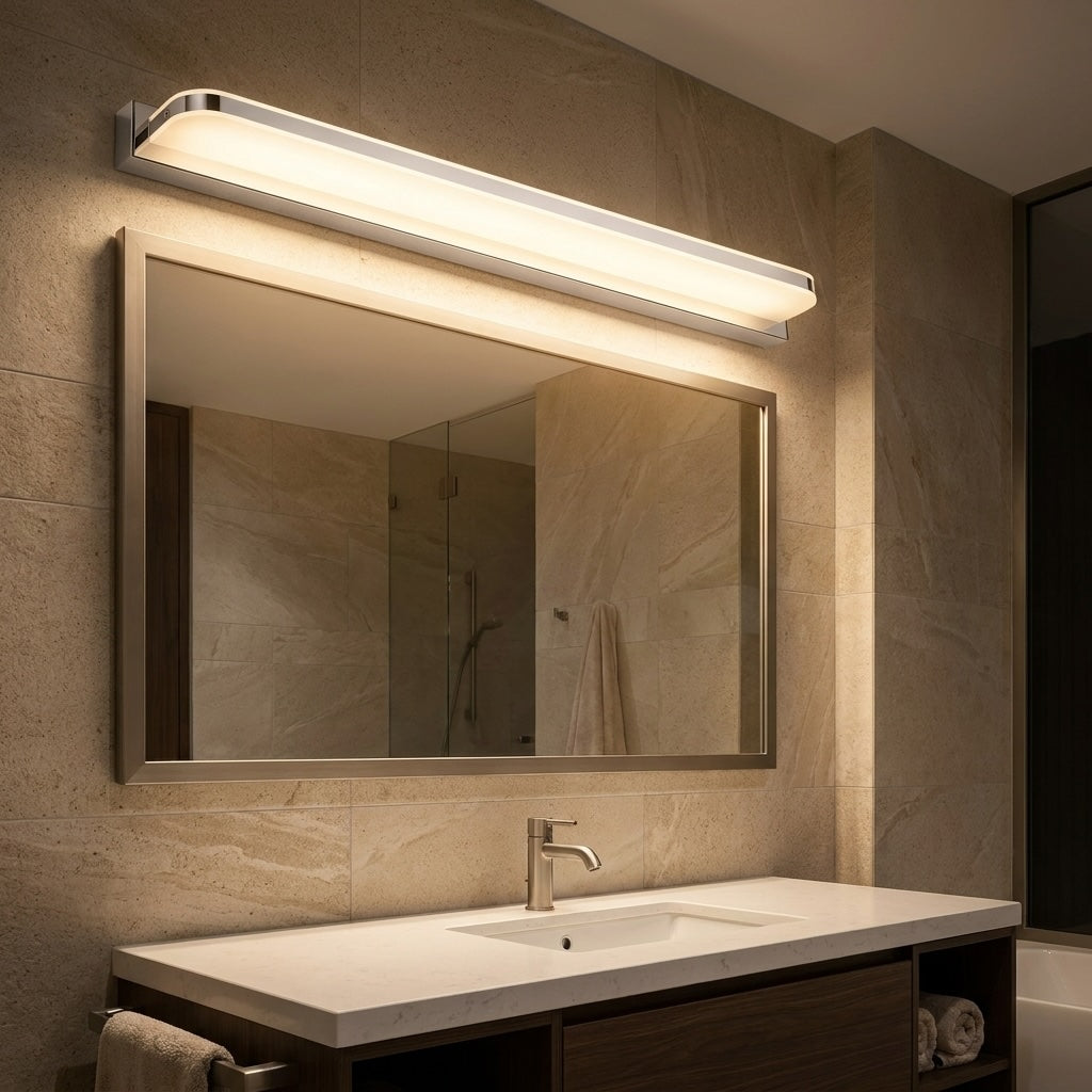 Energy-Efficient LED Polished Iron Vanity Light