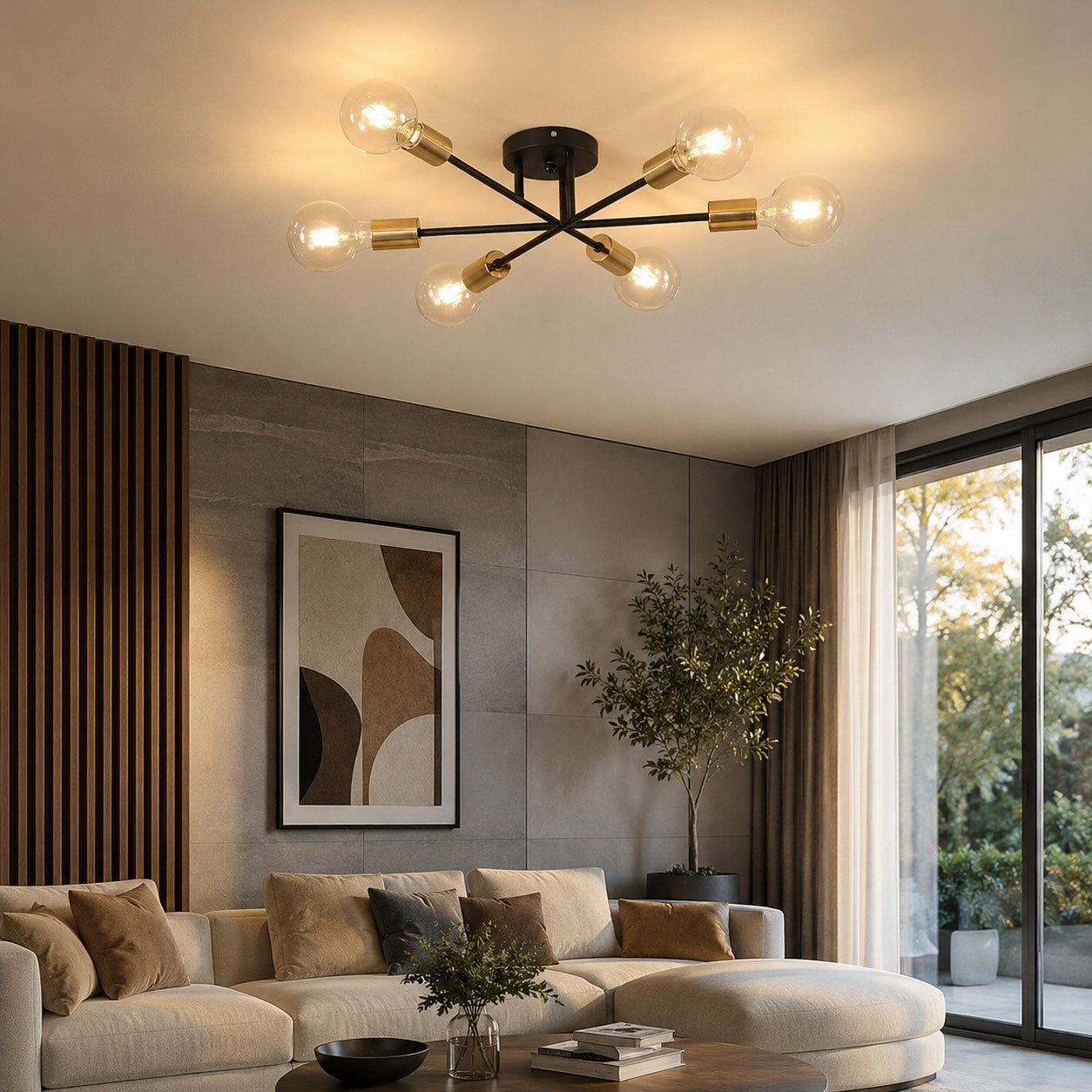 Energy-Efficient LED Sputnik Ceiling Light (Semi-Flush)