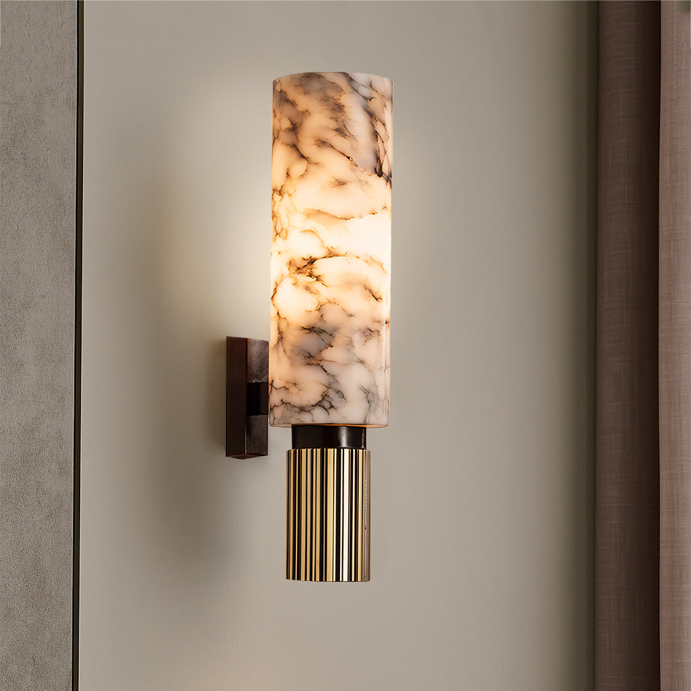 Energy-Efficient LED Stone & Copper Wall Sconce
