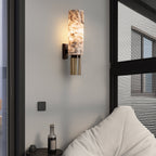 Energy-Efficient LED Stone & Copper Wall Sconce